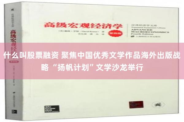 什么叫股票融资 聚焦中国优秀文学作品海外出版战略 “扬帆计划”文学沙龙举行