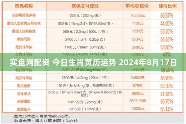 实盘网配资 今日生肖黄历运势 2024年8月17日