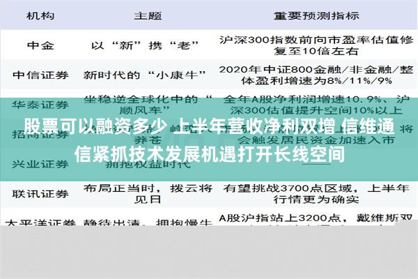 股票可以融资多少 上半年营收净利双增 信维通信紧抓技术发展机遇打开长线空间