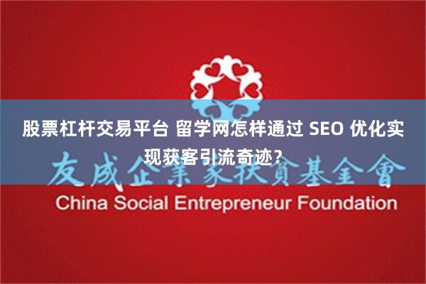 股票杠杆交易平台 留学网怎样通过 SEO 优化实现获客引流奇迹？